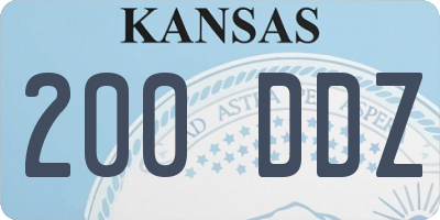 KS license plate 200DDZ