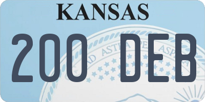 KS license plate 200DEB