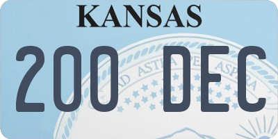 KS license plate 200DEC