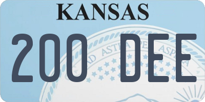 KS license plate 200DEE