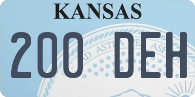 KS license plate 200DEH