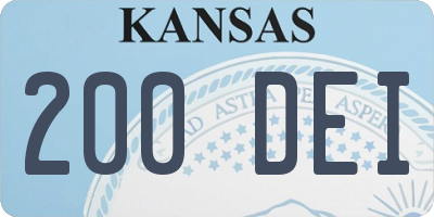 KS license plate 200DEI