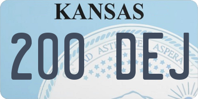 KS license plate 200DEJ