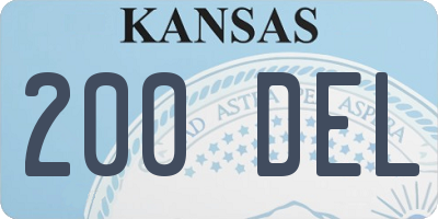 KS license plate 200DEL