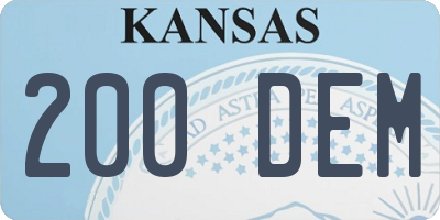 KS license plate 200DEM