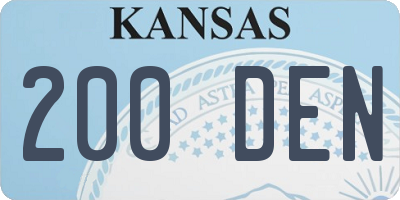 KS license plate 200DEN