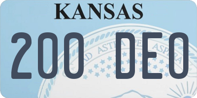 KS license plate 200DEO