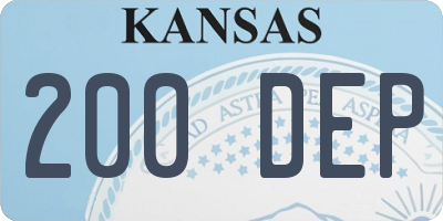 KS license plate 200DEP