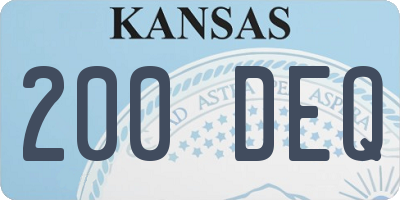 KS license plate 200DEQ