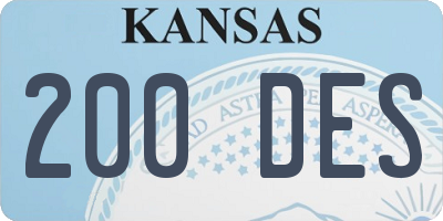 KS license plate 200DES