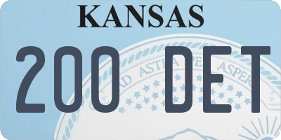 KS license plate 200DET