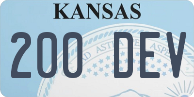 KS license plate 200DEV