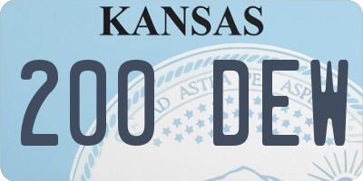KS license plate 200DEW