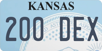 KS license plate 200DEX