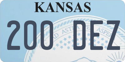 KS license plate 200DEZ