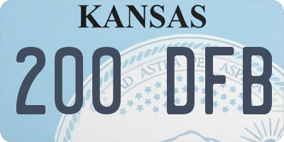 KS license plate 200DFB