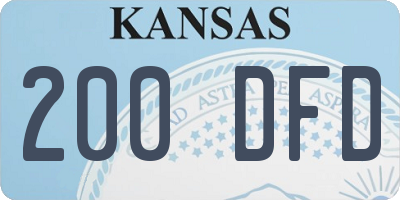 KS license plate 200DFD