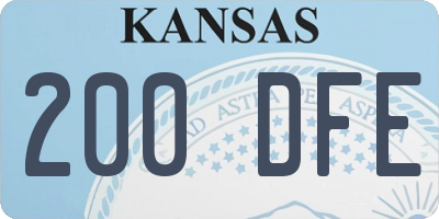 KS license plate 200DFE