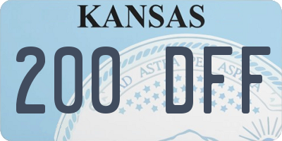 KS license plate 200DFF