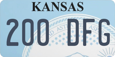 KS license plate 200DFG