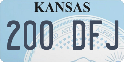 KS license plate 200DFJ