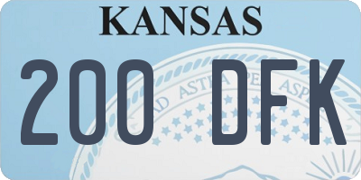 KS license plate 200DFK