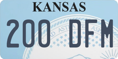 KS license plate 200DFM