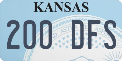 KS license plate 200DFS