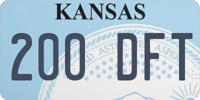 KS license plate 200DFT