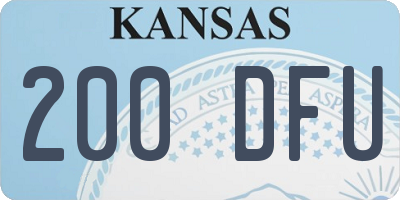 KS license plate 200DFU
