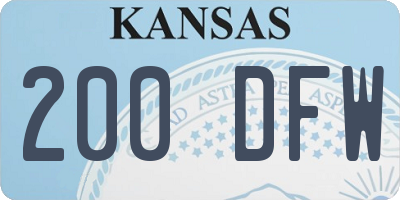 KS license plate 200DFW