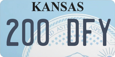 KS license plate 200DFY