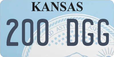 KS license plate 200DGG