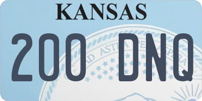 KS license plate 200DNQ