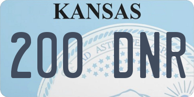 KS license plate 200DNR