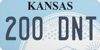 KS license plate 200DNT