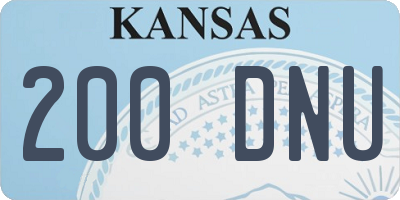 KS license plate 200DNU