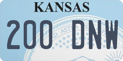 KS license plate 200DNW