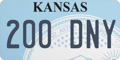 KS license plate 200DNY