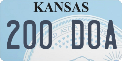 KS license plate 200DOA