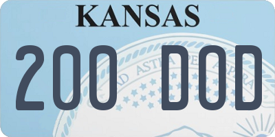 KS license plate 200DOD