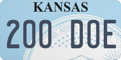KS license plate 200DOE