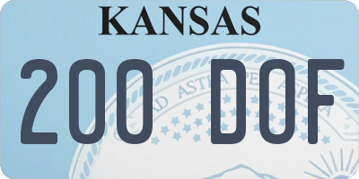 KS license plate 200DOF