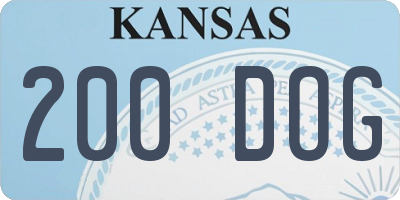 KS license plate 200DOG