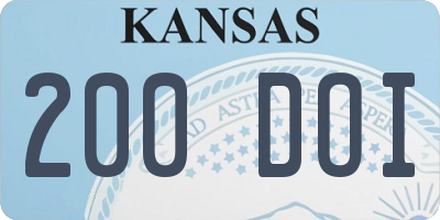 KS license plate 200DOI