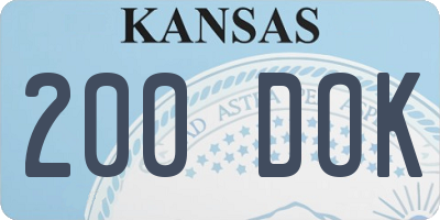 KS license plate 200DOK