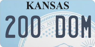 KS license plate 200DOM