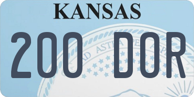 KS license plate 200DOR
