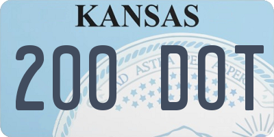 KS license plate 200DOT