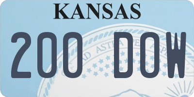 KS license plate 200DOW